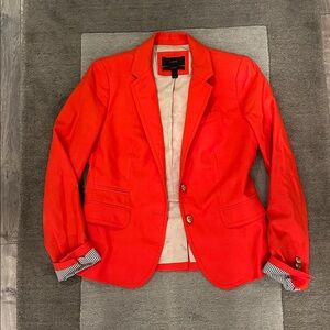 J.Crew SchoolBoy Fire Orange Blazer Jacket Size 2 EUC!